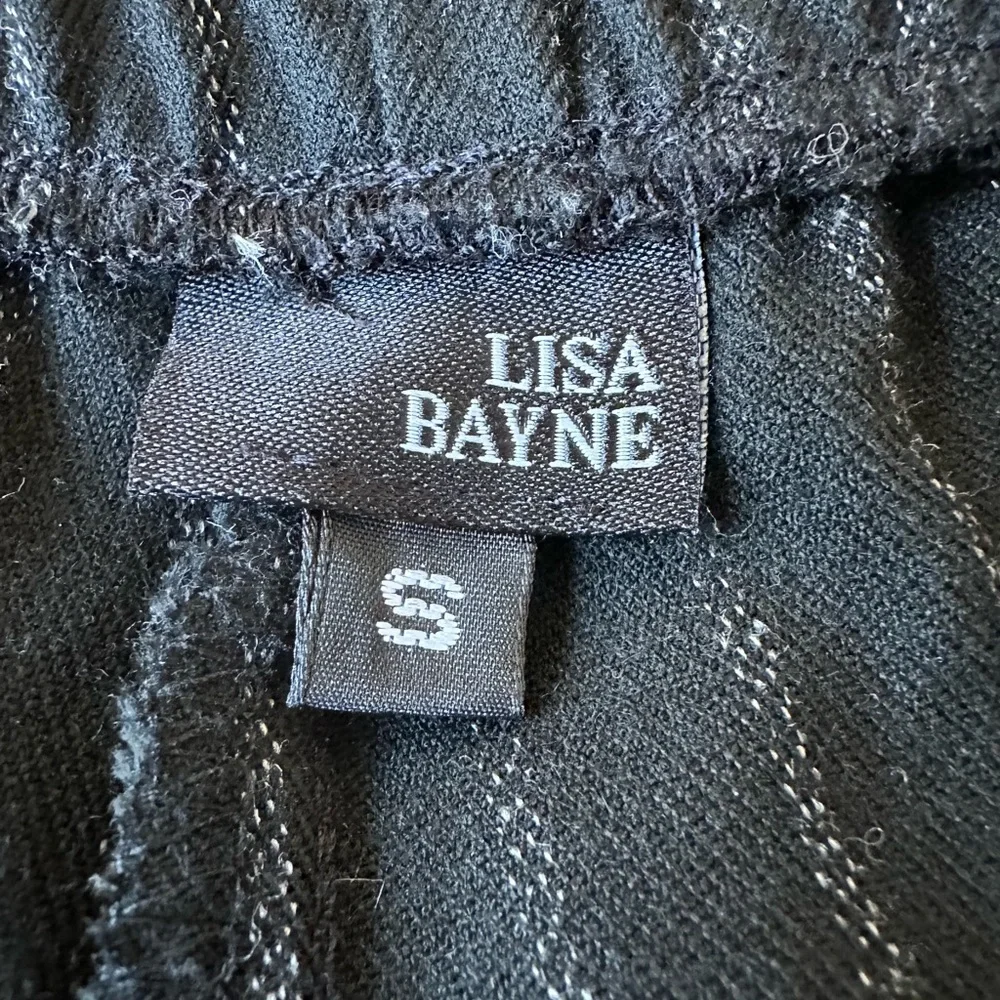 Lisa Bayne Black Striped Lantern Pant.  Size Small_5